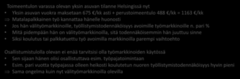 hän välityömarkkinoille, työllistymistodennäköisyys avoimille työmarkkinoille n.