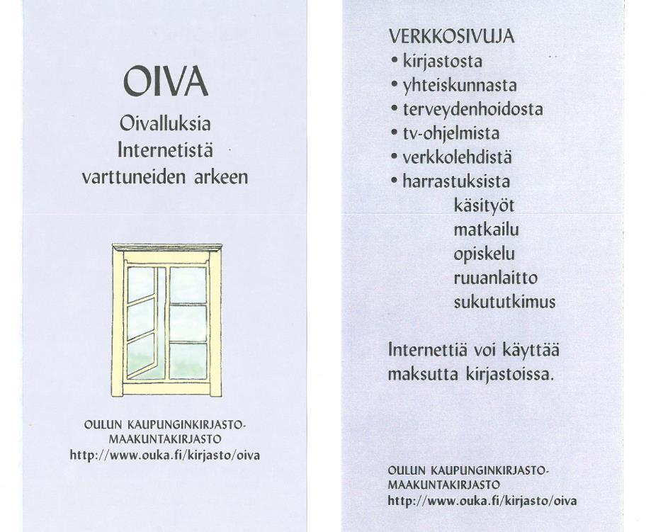 Ikäihmisten linkkisivusto Oiva oivalluksia internetistä varttuneiden arkeen