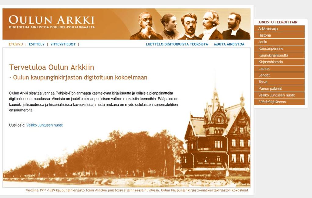 Oulun Arkki, Pohjois-Pohjanmaan kirja-aarteita esittelevä digitaalinen kokoelma, julkistettiin