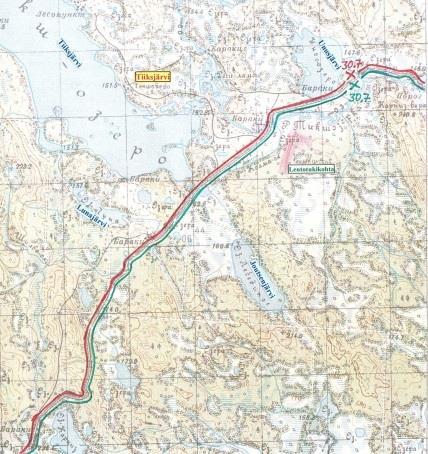 saavuttiin 11.50 (30 km). 30.7 klo 21.