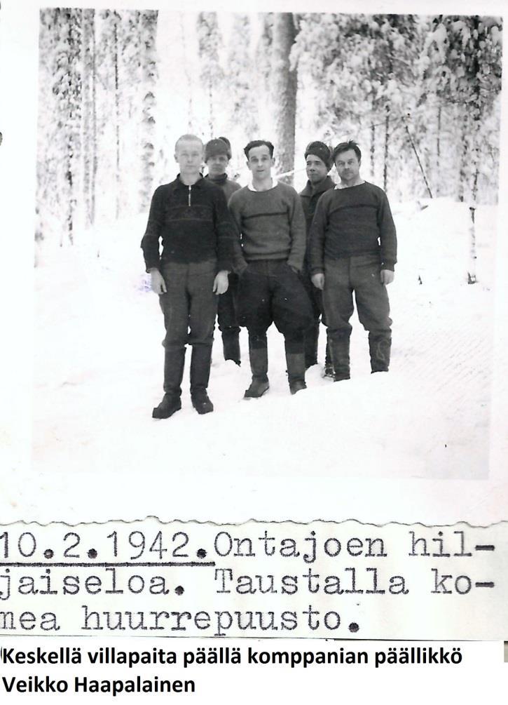 Puolin ja toisin häirintätulta 18.11.41 Raskas tuli-iskuja vihollisen asemiin ja pesäkkeisiin klo 11.30 ja 13.30. Kevyt klo 13.45 ampui 30 kranaattia äänekkäästi hoilaavaan ryssäjoukkoon. 4.12.