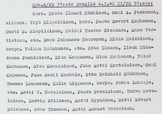 K/JR31:n muutokset eri aikakausina. Krh.