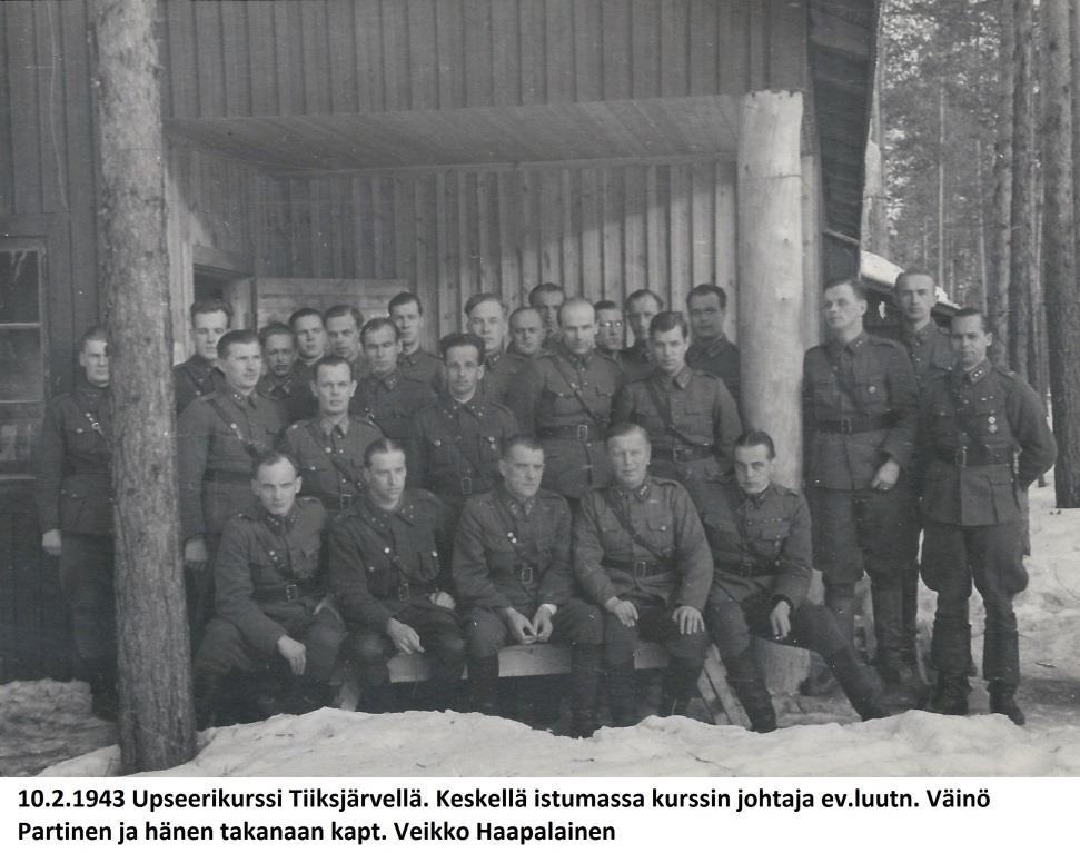 43 kss-kurssit Turina-Tuvassa, puolet vahvuudesta 21-24.6.43 kss-kurssit Turina-Tuvassa, loput vahvuudesta 26.3-25.4.43 vänr. P.Pesonen rintamaupseerikursseilla Tiiksjärvellä 21-25.4.44 vänr.