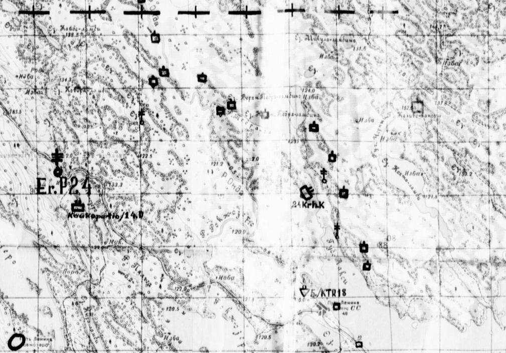 Rj.P6 Nuokkijärvelle, Er.P24 tilalle 9.5.44 14.D:n käsky muutoksista div. ryhmityksessä: Vahv.Er.P24 siirtyy Ontajärvelle ja ottaa vastaan Rj.P6:n tehtävät. Joukot Er.P24, 22.Tyk.K, 24.Krh.