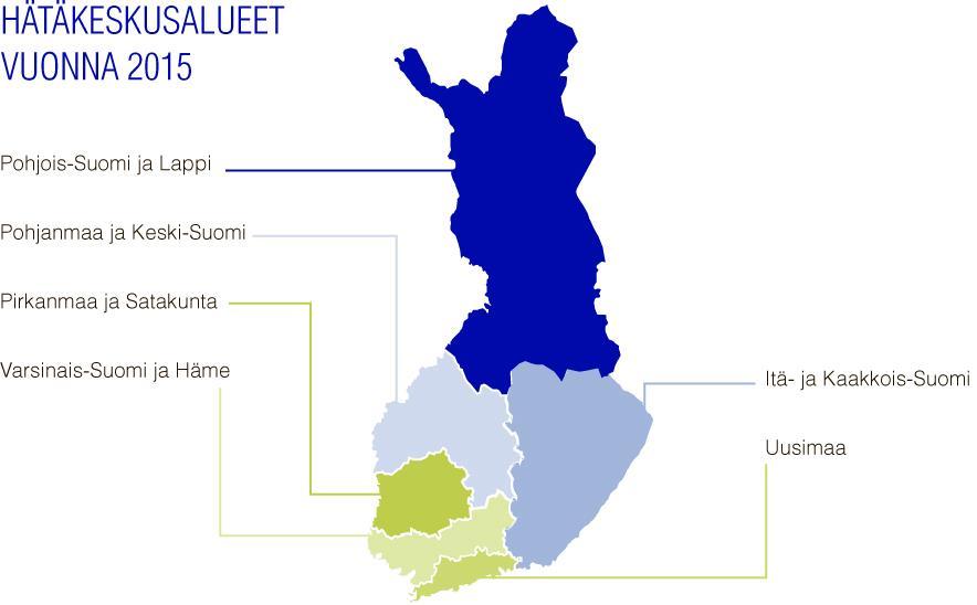 hätäkeskusalueet Kuopio (Itä- ja Kaakkois-Suomi), loppusyksy 2012 Pori (Pirkanmaa ja Satakunta), syksy 2013 Kerava