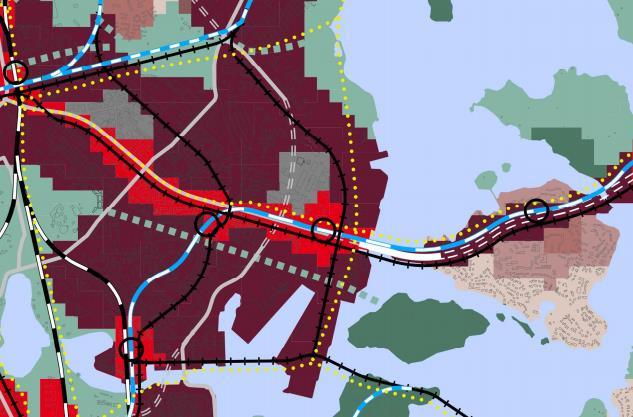 10 (13) Ote Kalasataman raitioteiden yleissuunnitelmaluonnoksesta 10 (13) 1.2.8 Tarkistettu yleiskaavaehdotus (2016) Tarkistettu yleiskaavaehdotus hyväksyttiin kaupunginvaltuustossa 26.10.2016. Yleiskaavassa Kalasataman alueelle on merkitty kolme pikaraitiotieyhteyttä.