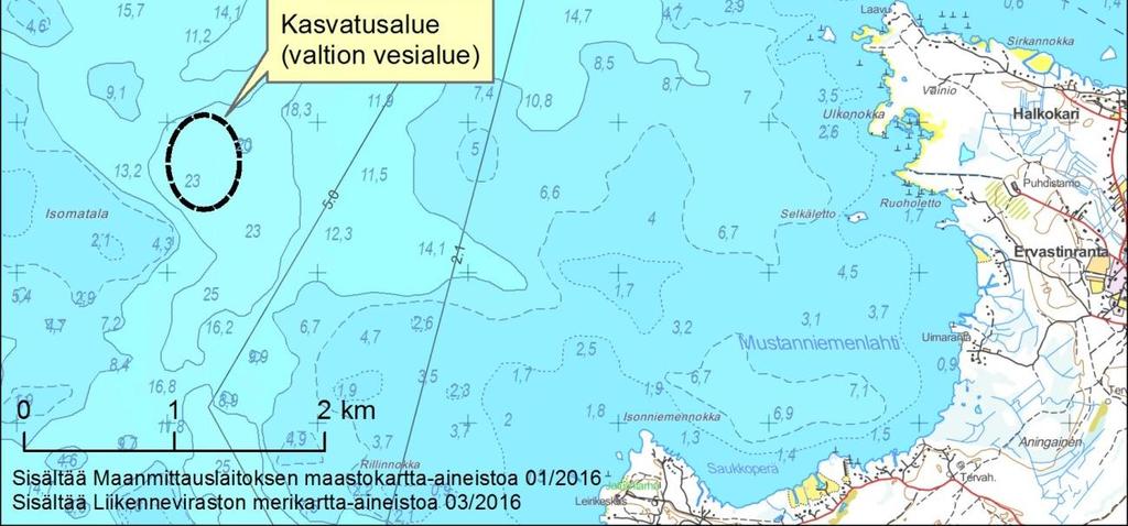 Talvisäilytyksessä kalojen määrä on enintään 500 000 kg ja ylläpitoruokintaan käytetään rehua enintään 10 000 kg vuodessa.