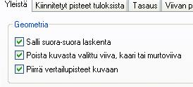 Maalataan hiirellä kaikki rivit ja klikataan oikealla napilla viimeistä Min. Vaakaetäisyys kohdassa ja valitaan Min. Etäisyys ja annetaan arvoksi 20m. Ohjelma merkitsee Min.