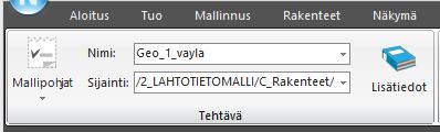 19 Base-käyttöliittymässä määrittämässä väylämalille nimi ja laskentaperusteet. Novapoint 19.