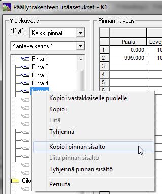 27(52) Rakennekerrosten lisäasetukset (pl.