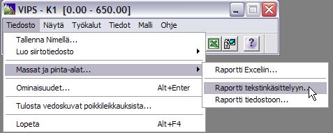 39(52) 5. RAPORTIT Seuraavaksi tehdään erilaisia raportteja väylästä. 5.1. ASCII raportit 1. Avataan Tiemalli (VIPS) ellei jo ole auki. 2.