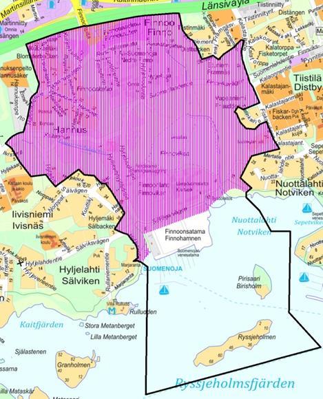 Espoon kaupunki Pöytäkirja 144 Valtuusto 17.10.2016 Sivu 41 / 120 Finnoo osayleiskaava-alue: Finnoo osayleiskaava Finnoon tuleva kaupunkirakenne on tiivis ja kaupunkimainen.