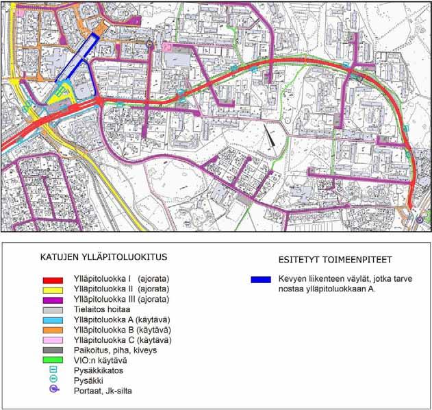 5. MELLUNMÄEN YLLÄPIDON KEHITTÄMINEN Mellunmäestä esitetään nostettavaksi ylläpitoluokkaan A Pallaksentie sekä metroaseman viereiset, itä-länsisuuntaiset kevyen