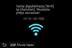 10. Toiminnon Wi-Fi/Bluetooth käyttö [ ] näytetään tallennusnäytöllä Bluetooth-yhteyden aikana. Jos Bluetooth-toiminto otetaan käyttöön, mutta ei saada yhteyttä, [ ] vilkkuu.