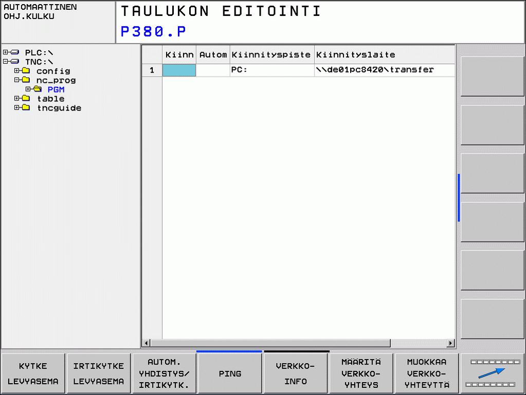 15.5 Ethernet-liitäntä Johdanto TNC:hen vakiovarusteena on Ethernet-kortti, jonka avulla voit yhdistää ohjauksen Client-serverikäytöllä verkkoasemaasi.