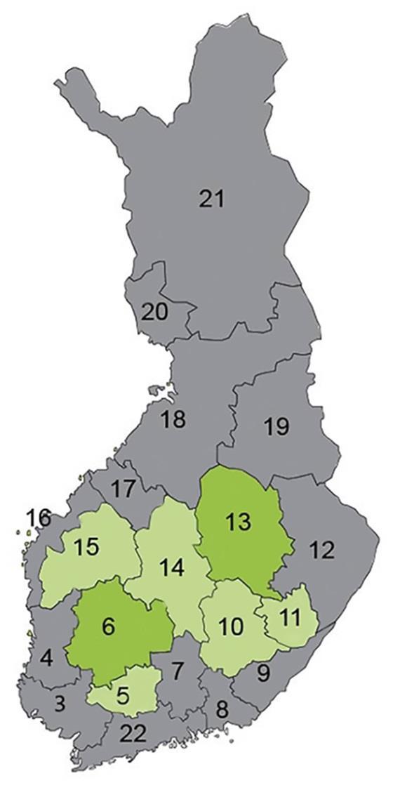Sairaanhoitopiirit 2017 Pohjois-Savo (13) Pirkanmaa (6)