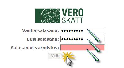 3. Vaihda väliaikainen salasana omaan salasanaasi, kun ensimmäisen kerran kirjaudut järjestelmään. Järjestelmä ohjaa vaihtamaan salasanan automaattisesti ensimmäisen sisäänkirjautumisen yhteydessä.