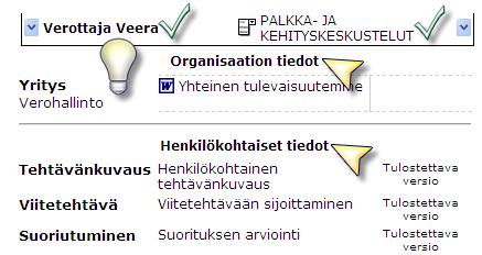 Valitse työntekijä henkilölistalta palkka- ja kehityskeskusteluosiossa sivun vasemmassa reunassa. Listalla näet oman nimesi ja työntekijöidesi nimet.