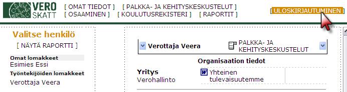 Työntekijä antaa oman hyväksyntänsä merkitsemällä rastin oikeanpuoleiseen ruutuun ja syöttämällä allekirjoitus-kohtaan