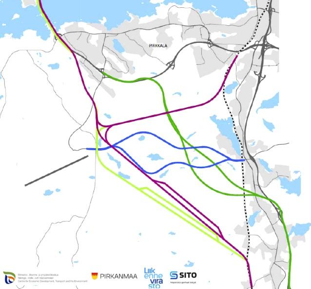 3.2.3 Muut suunnitelmat ja selvitykset Pirkanmaan liitto, Pirkanmaan elinkeino-, liikenne- ja ympäristökeskus ja Liikennevirasto laativat yhteistyössä Tampereen läntisen ratayhteyden, uuden