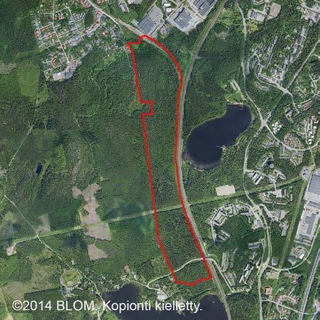 Suunnittelualueen leveys on noin 200-300 metriä, pituus noin kaksi kilometriä ja pinta-ala noin 53 ha.