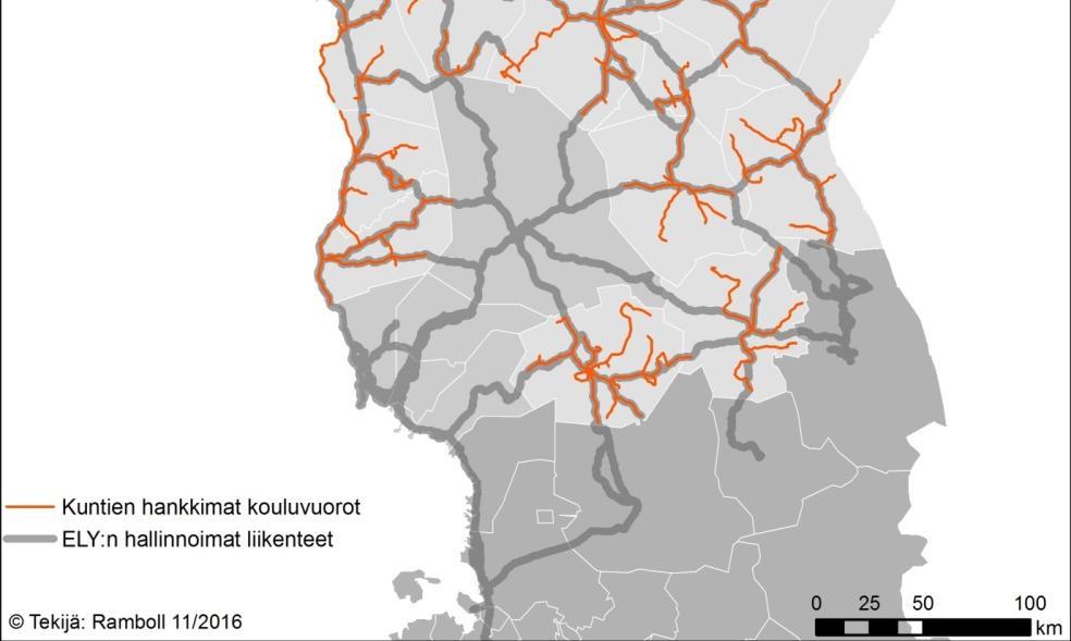 Lisätietoja Enontekiö 2011 8 reittiä ei Inari 2016 6 reittiä ei Kittilä 2011 8 reittiä x Asiointireitit palveluliikennettä Kolari 2011 2 reittiä Palveluliikenne ma-pe Kemijärvi 8 reittiä x