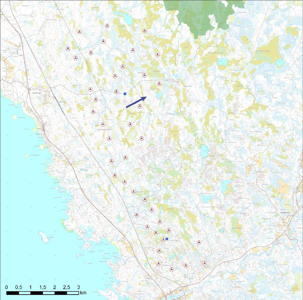 Simo Ii tuulivoimapuistot 6 (13) LIITE 6 Sääksen lennot 1.6.2016 Tarkkailupaikat: Myllykangas 1. Sääksi havaittiin (klo.