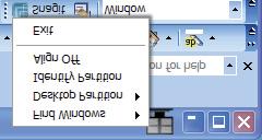 3. Kuvan optimointi Otsikkorivin valinnat Desktop Partition (Työpöydän osion) voidaan päästä aktiivisen ikkunan otsikkoriviltä.