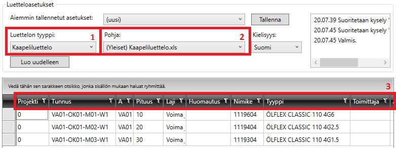 38 Valitaan avautuneesta ikkunasta toiminto Luettelot. Tästä ikkunasta voidaan tulostaa monia erilaisia luetteloita (katso osio 2.3.2 tietokanta piirikaaviosovelluksessa).