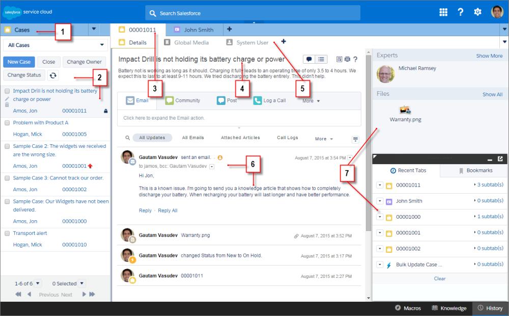 Salesforce-konsoli Salesforce console on suunniteltu parantamaan tehokkuutta nopeatempoisissa palvelu- ja myyntiympäristöissä.