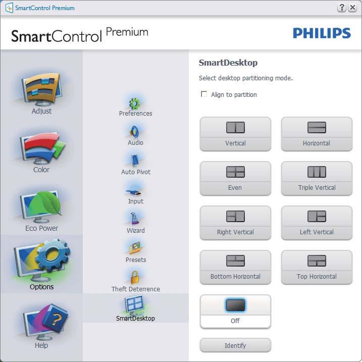 3. Kuvan optimointi 3.6 SmartDesktop (ÄlykäsTyöpöytä) Opas SmartDesktop (ÄlykäsTyöpöytä) SmartDesktop (ÄlykäsTyöpöytä) on SmartControl Premium'issa.