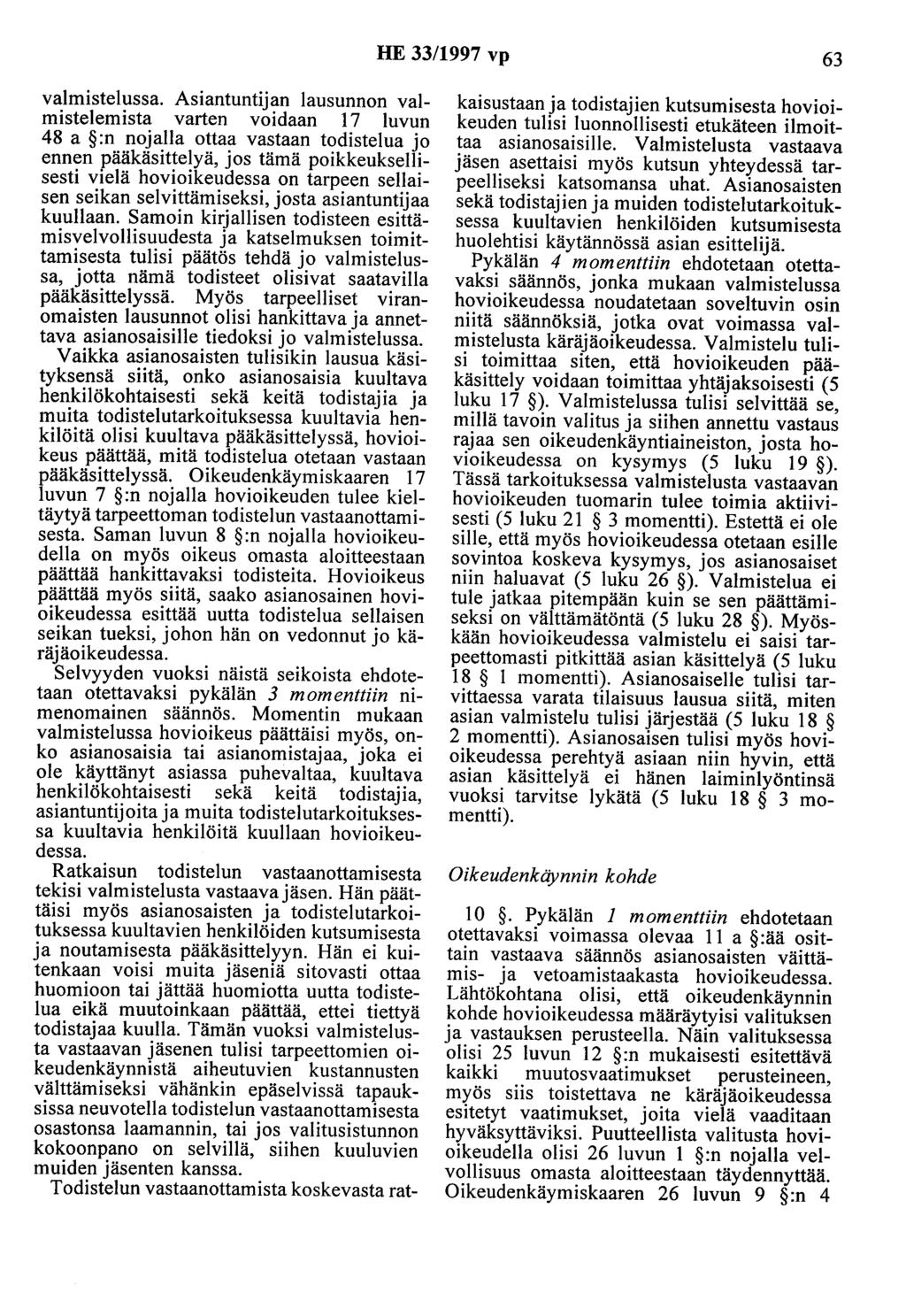 HE 33/1997 vp 63 valmistelussa.