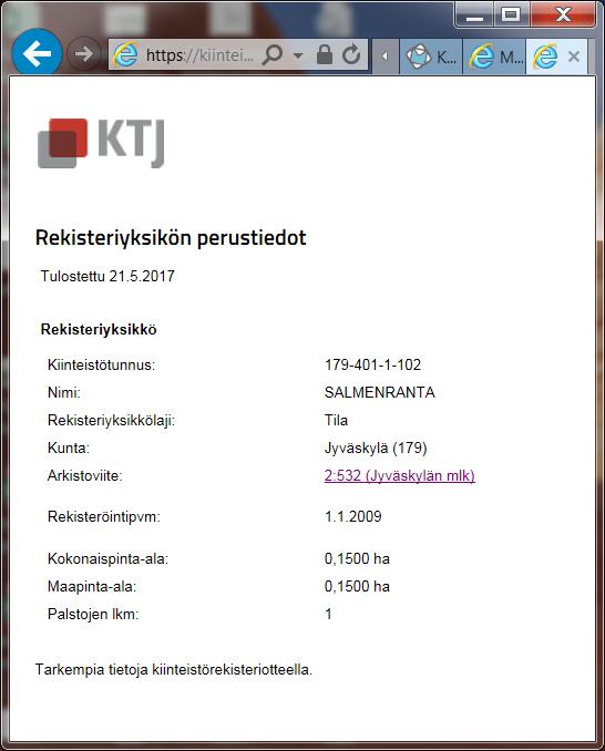 6 Kiinteistötietopalvelu KTJ Yleisesti muodostumistoimitus Osittamistoimitusten tieto kuten typpillisesti