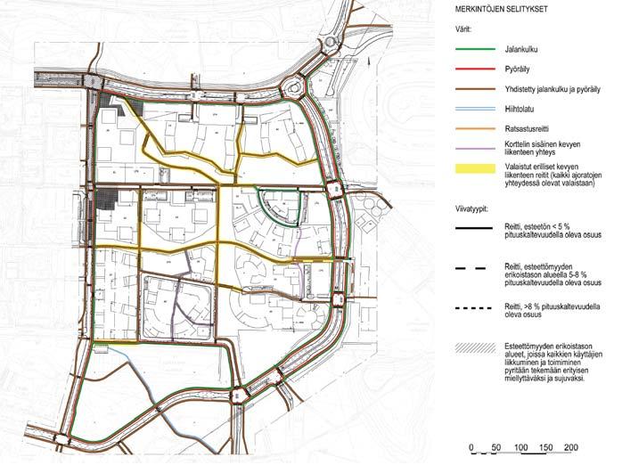 22 (36) Jalankulun ja pyöräilyn reitistö (Kunnallistekniikan yleissuunnitelma 2013) Pyöräilyn tavoiteverkko vuodelle 2035.