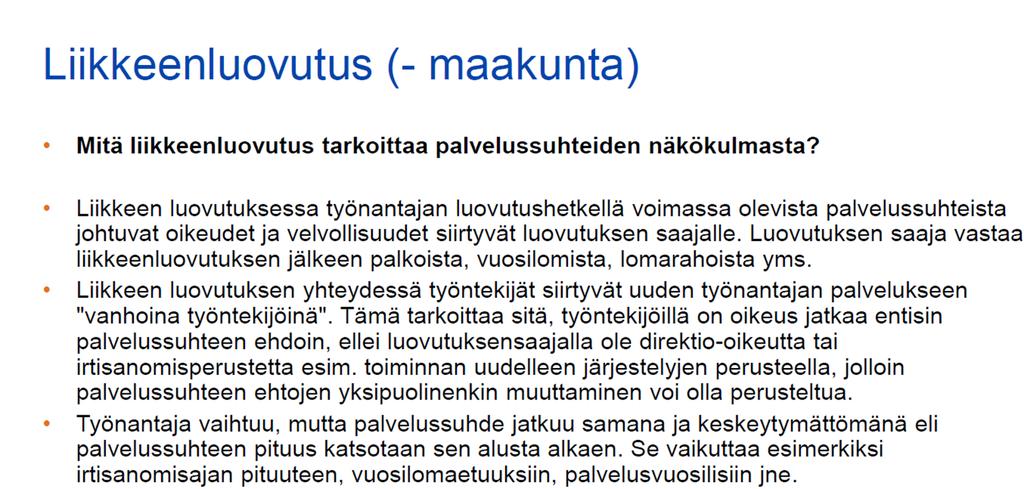 Liikkeenluovutus mitä se