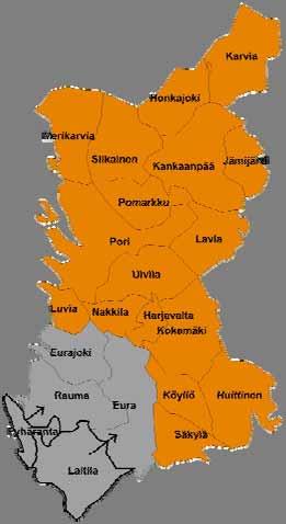 123 Kiikoinen ja Sastamala muodostavat selvitysalueen (yht. 25 764 as.) Kuntaliitos toteutui 1.1.2013.