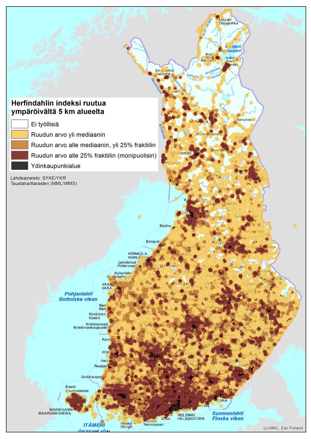 Liite 4. Herfindahlin indeksi 2010.