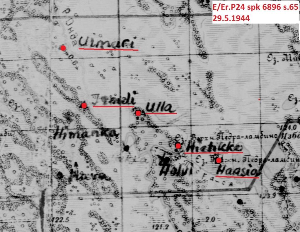 Er.P24 Rj.P6:n tilalle Toukokuussa 1944 Rj.P6 siirrettiin Nuokkijärven lohkolle, josta Er.P7 (entinen AHSP) siirrettiin vuorostaan Vilkojärven lohkolle. Vilkojärven lohkolla ollut Er.