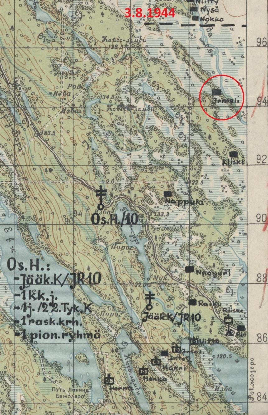 Tahkokoskesta rauhaan Ontajärven lohkon joukot heikentyivät edelleen, kun 3.8.44 siirrettiin suuri osa joukoista Tahkokosken taisteluihin.