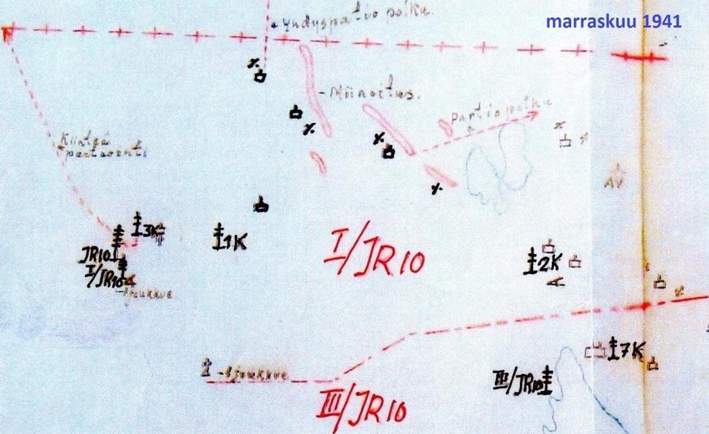 HISTORIA Marraskuussa 1941 oli Ontajärven alue suomalaisten hallussa (JR10) ja