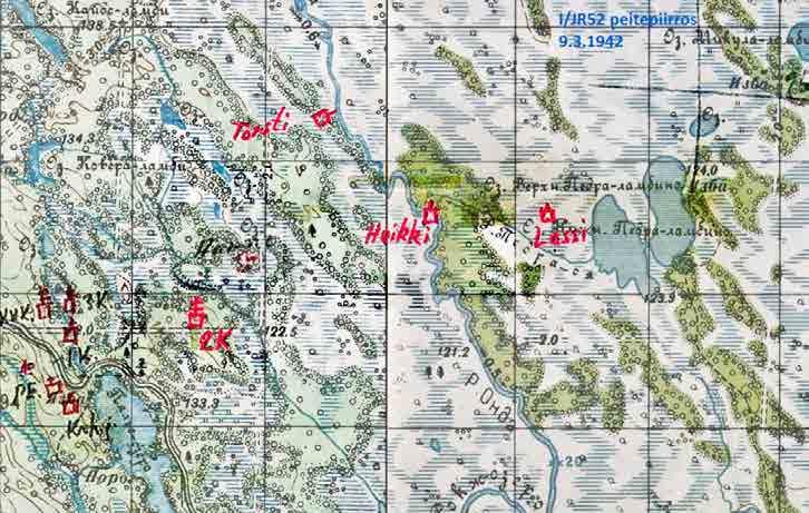 42 koko JP5 siirrettiin pois Rukajärven suunnalta Karhumäkeen, jolloin Koverolammin alueelle tuli tilalle IV/JR10:stä KKK