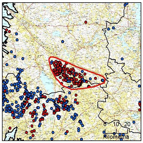 16 7. Köyliön reviiri (Satakunta) Yksilömääräarvio: 7 yksilöä Tassu- Laumahav: 8.8.2016 15.3.