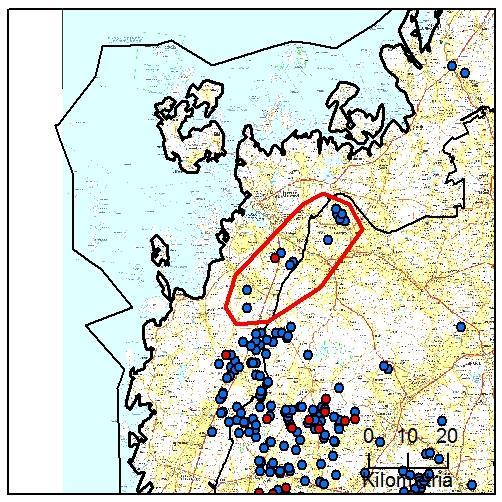 21 12. Maalahden reviiri (Pohjanmaa ja Rannikko-Pohjanmaa) Yksilömääräarvio: 2 yksilöä Tassu- Laumahav: 26.8.2016 6.3.