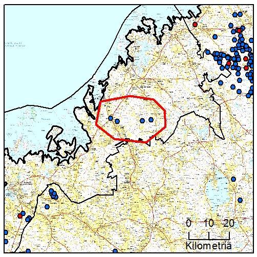 22 13. Jeppon reviiri (Rannikko-Pohjanmaa) Yksilömääräarvio: 2 yksilöä Tassu- Parihav: 4.8.2016 3.1.2017 2016: 3 havaintoa, 2 yksilöä 2017: 1 havaintoa, 2 yksilöä lueen koko 620 km 2 DN näytteet Ei Kuolleet Ei - rvio perustuu vähäiseen havaintomäärään.