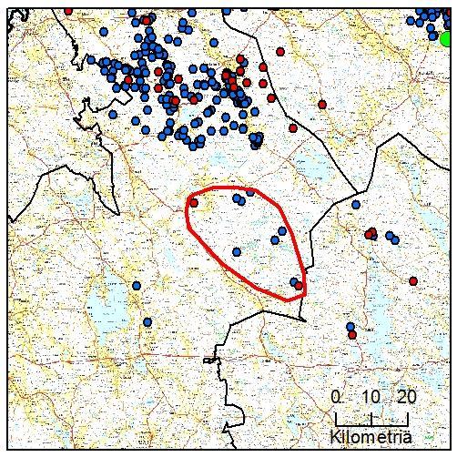 23 14. Perho-Halsuan reviiri (Pohjanmaa) Yksilömääräarvio: 2 yksilöä Tassu- Laumahav: 5.11.