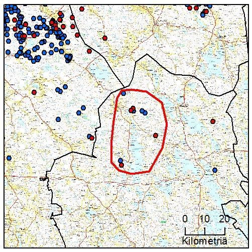 24 15. Kinnula reviiri (Keski-Suomi) Yksilömääräarvio: - Tassu- Laumahav: 19.8.-29.11.