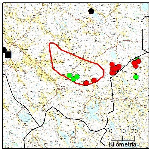 lueen koko 880 km 2 DN näytteet 7 kpl (17