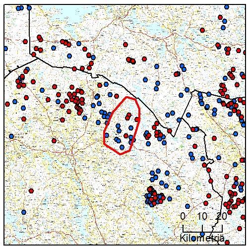 34 25. Sonkajärven reviiri (Pohjois-Savo) Yksilömääräarvio: - Tassu- Laumahav: 5.9. - 9.11.