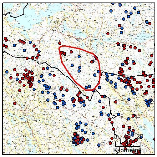 35 26. Laakajärven reviiri (Kainuu) Yksilömääräarvio: - Tassu- Laumahav: 16.10.2016-26.11.