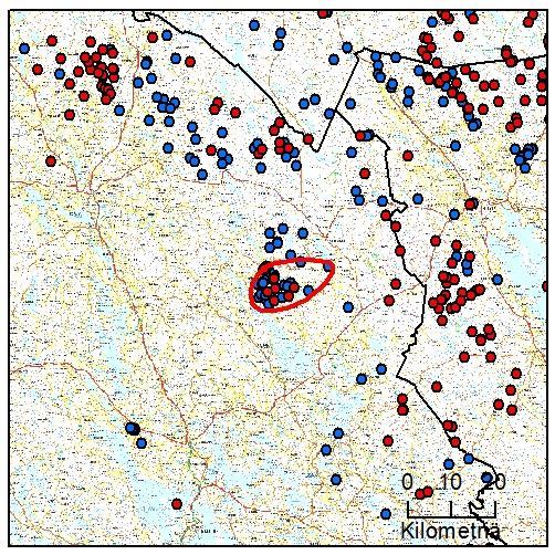 37 28. Varpaisjärven reviiri (Pohjois-Savo) Yksilömääräarvio: - Tassu- Laumahav: 24.10